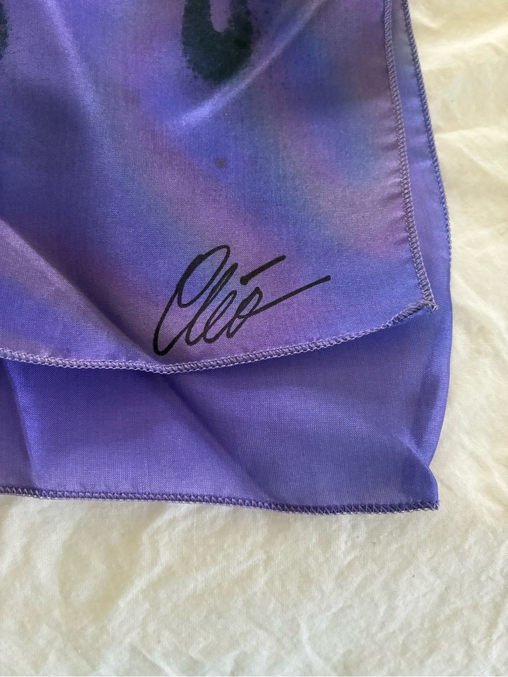1980s Vintage Cleo France hand painted silk scarf